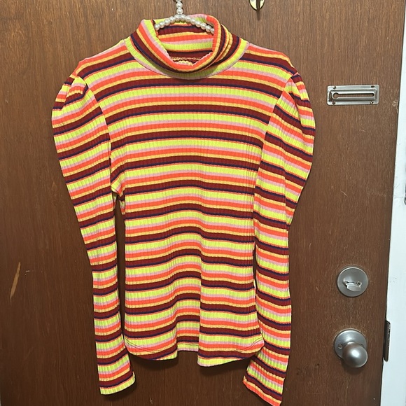 NWT Anthropologie Retro Striped Turtleneck Long Sleeve - Picture 5 of 11